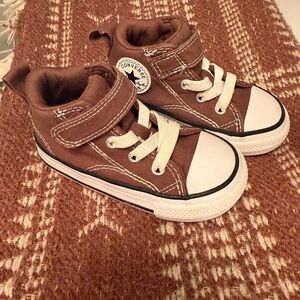 Converse Kids Brown and White High-Top Sneakers